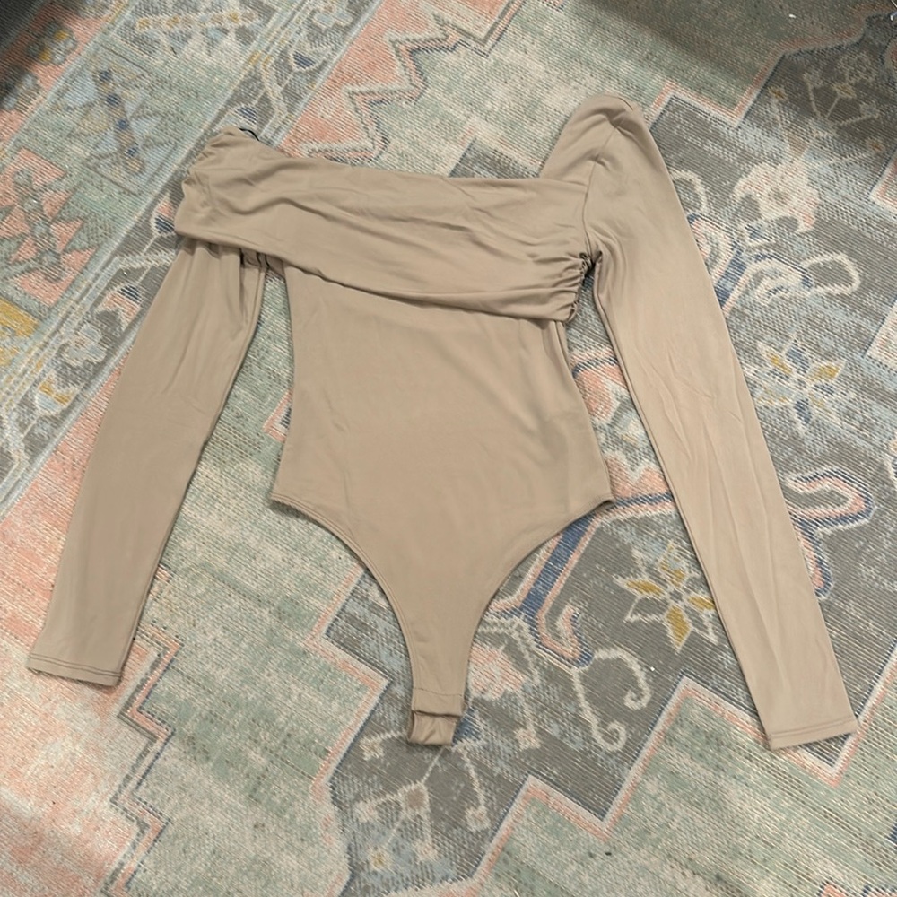 Forever 21 Tan Asymmetrical Bodysuit